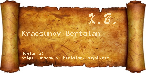 Kracsunov Bertalan névjegykártya